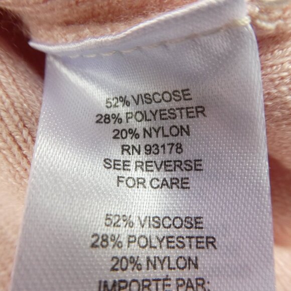 T Tahari Pink Knit Cardigan Pearlized Gold Rimmed Button Front L Librarian Large - Picture 8 of 9